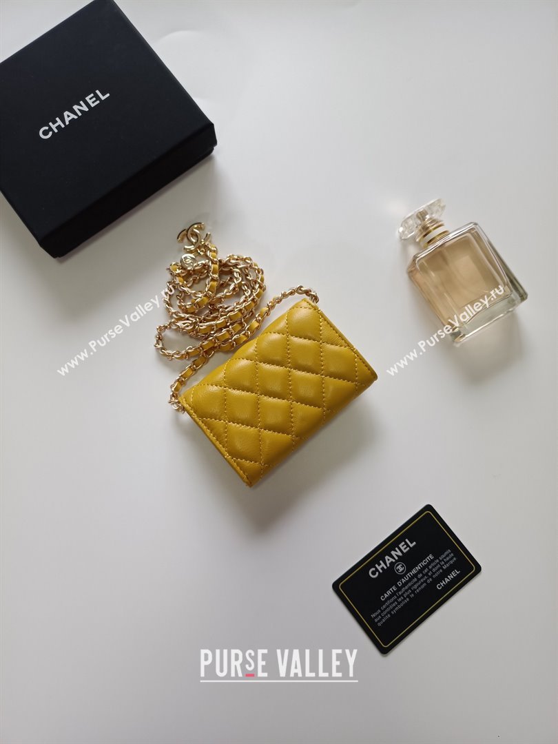 Chanel Chain Belt with Pouch in Smooth Leather 2015025 Yellow/Gold 2025 (99-25122342)