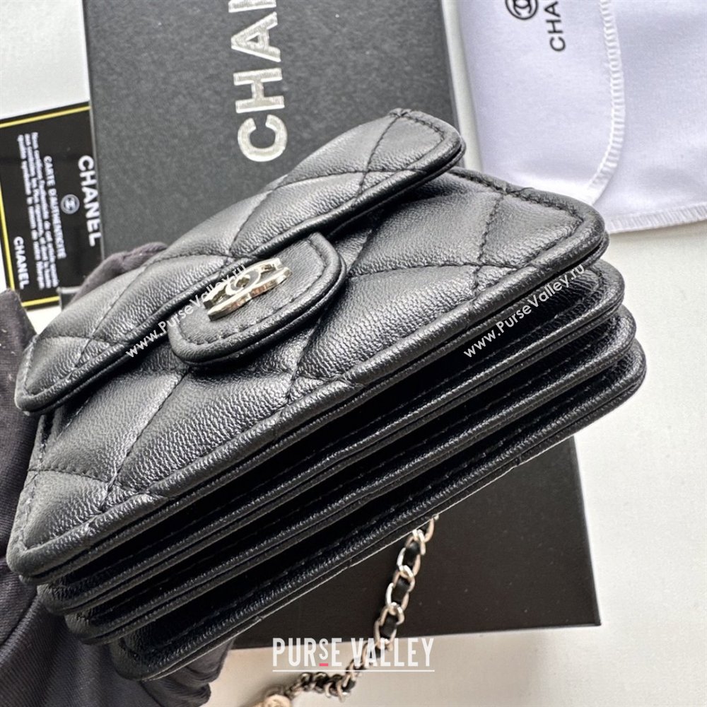 Chanel Chain Belt with Pouch in Smooth Leather 2016025 Black/Silver 2025 (99-25122314)