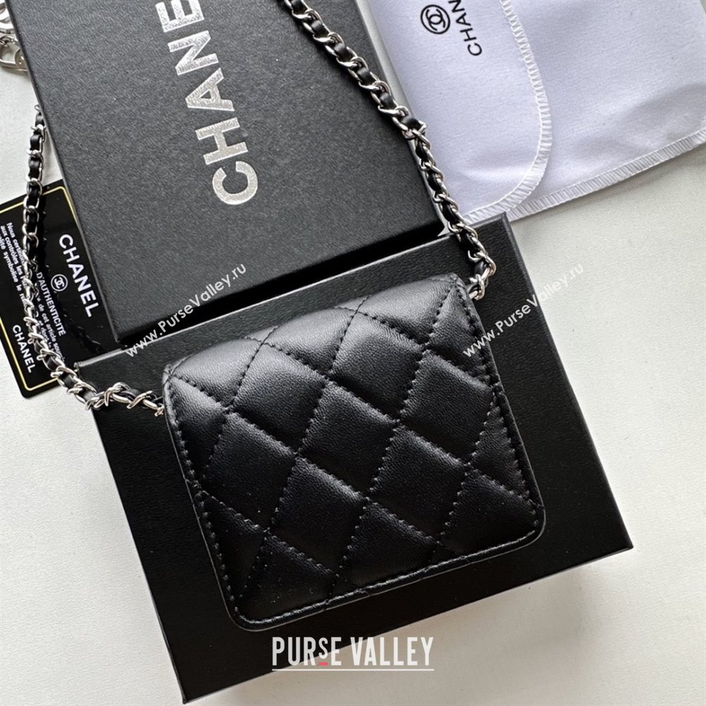 Chanel Chain Belt with Pouch in Smooth Leather 2016025 Black/Silver 2025 (99-25122314)