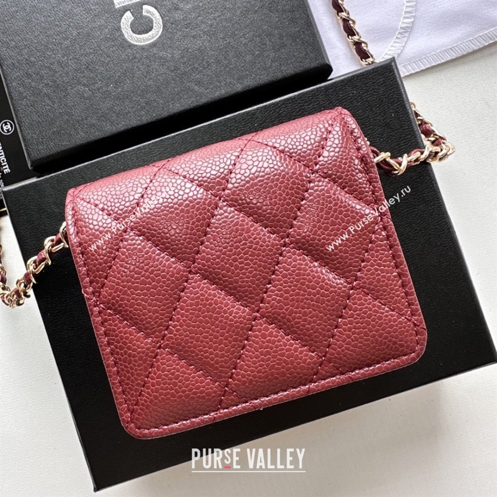 Chanel Chain Belt with Pouch in Grainy Leather 2016025 Burgundy/Gold 2025 (99-25122316)