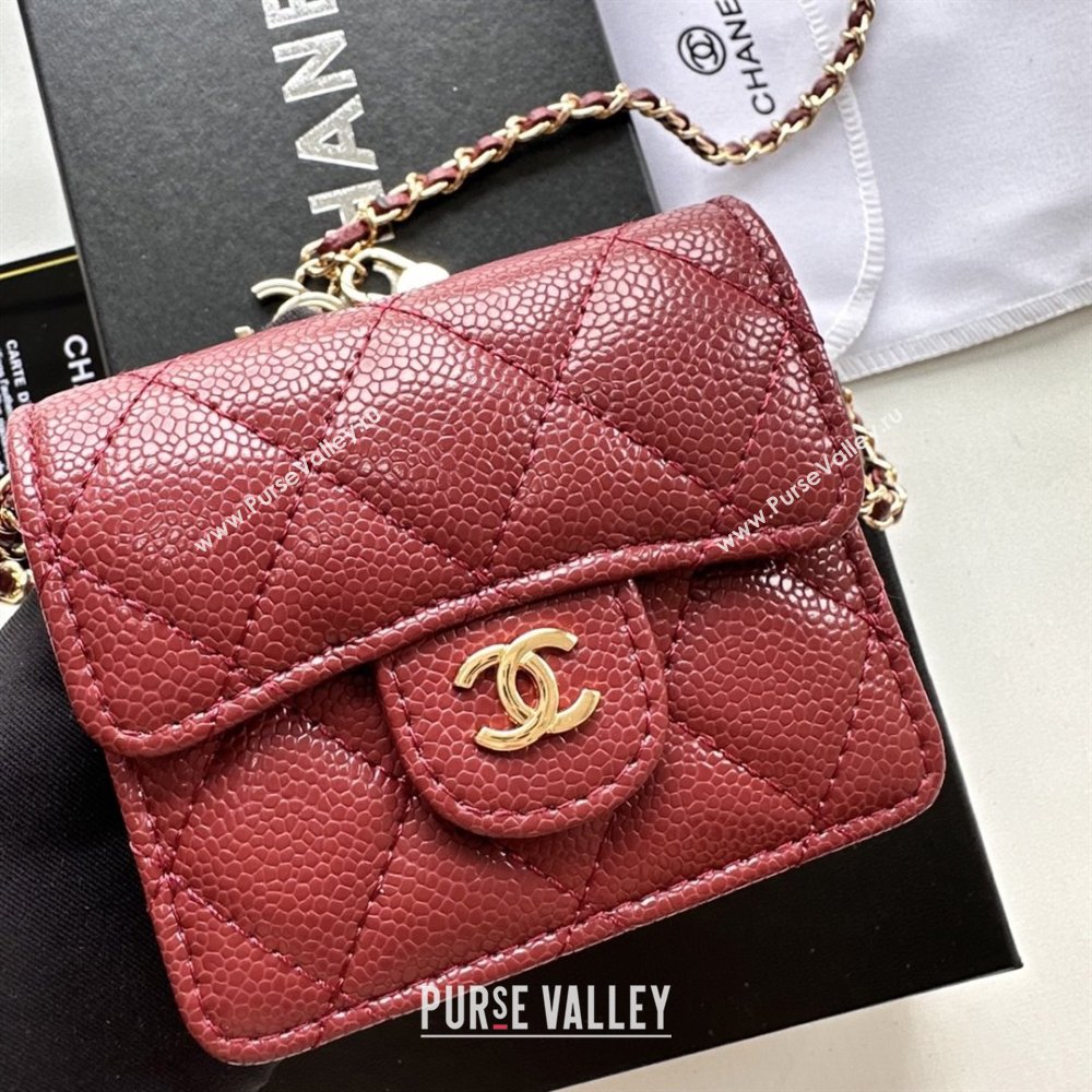 Chanel Chain Belt with Pouch in Grainy Leather 2016025 Burgundy/Gold 2025 (99-25122316)