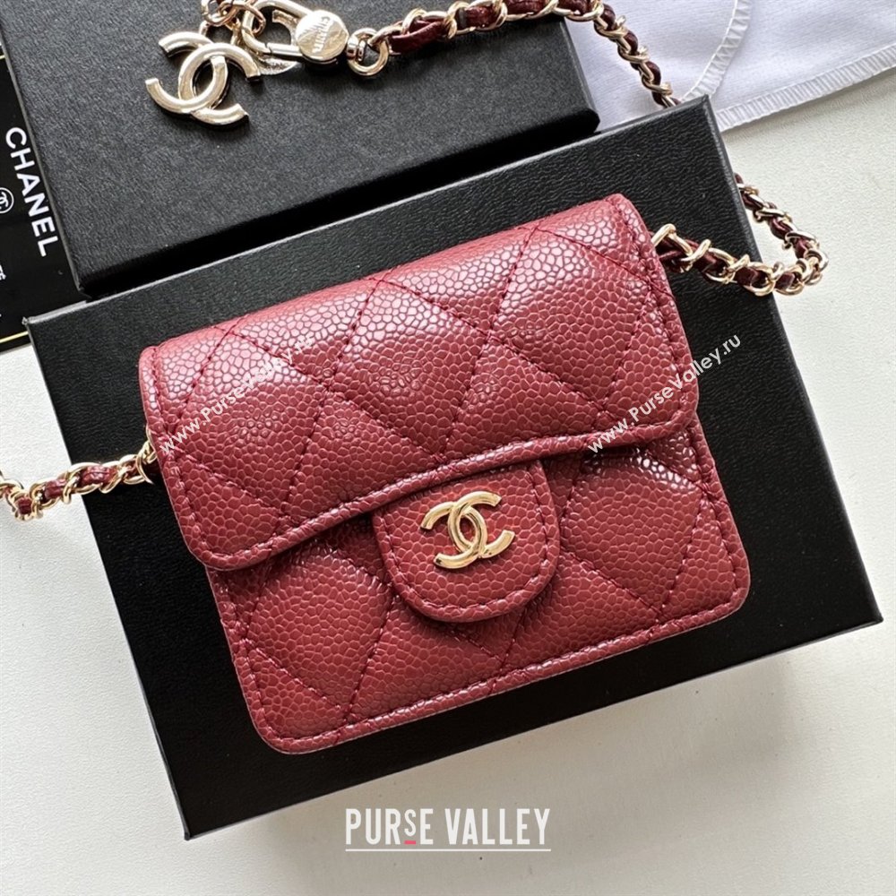 Chanel Chain Belt with Pouch in Grainy Leather 2016025 Burgundy/Gold 2025 (99-25122316)
