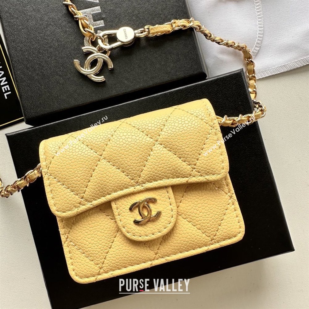 Chanel Chain Belt with Pouch in Grainy Leather 2016025 Yellow/Gold 2025 (99-25122319)
