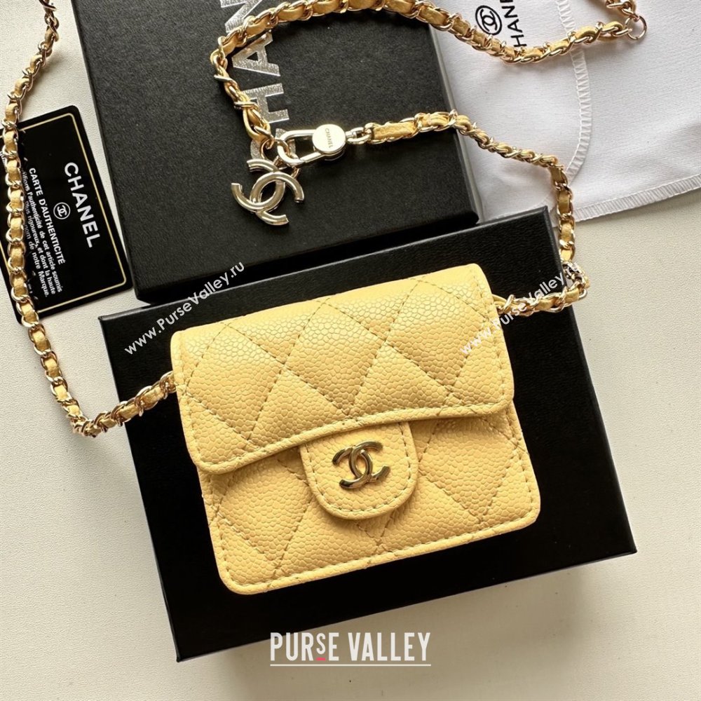 Chanel Chain Belt with Pouch in Grainy Leather 2016025 Yellow/Gold 2025 (99-25122319)