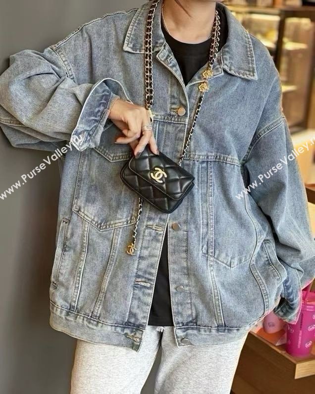 Chanel Chain Belt with Pouch in Smooth Leather 2018025 Black 2025 (99-25122321)