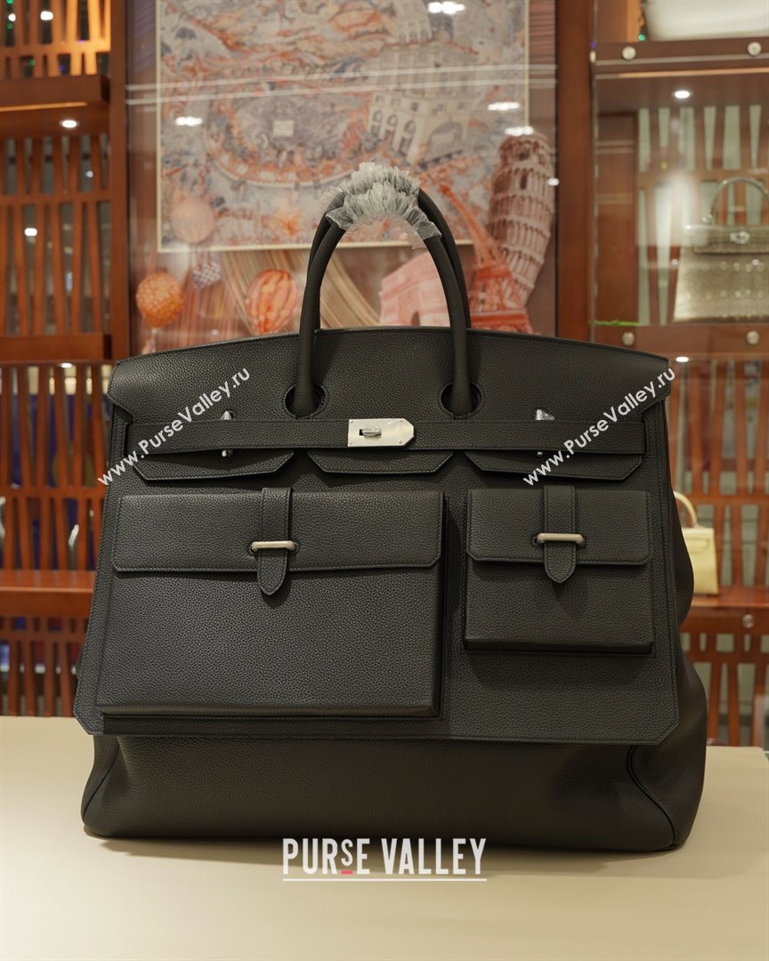 Hermes Multipockets Birkin HAC 50 Bag in Togo Leather Black/Silver 2025(Handmade) (XX-25122603)