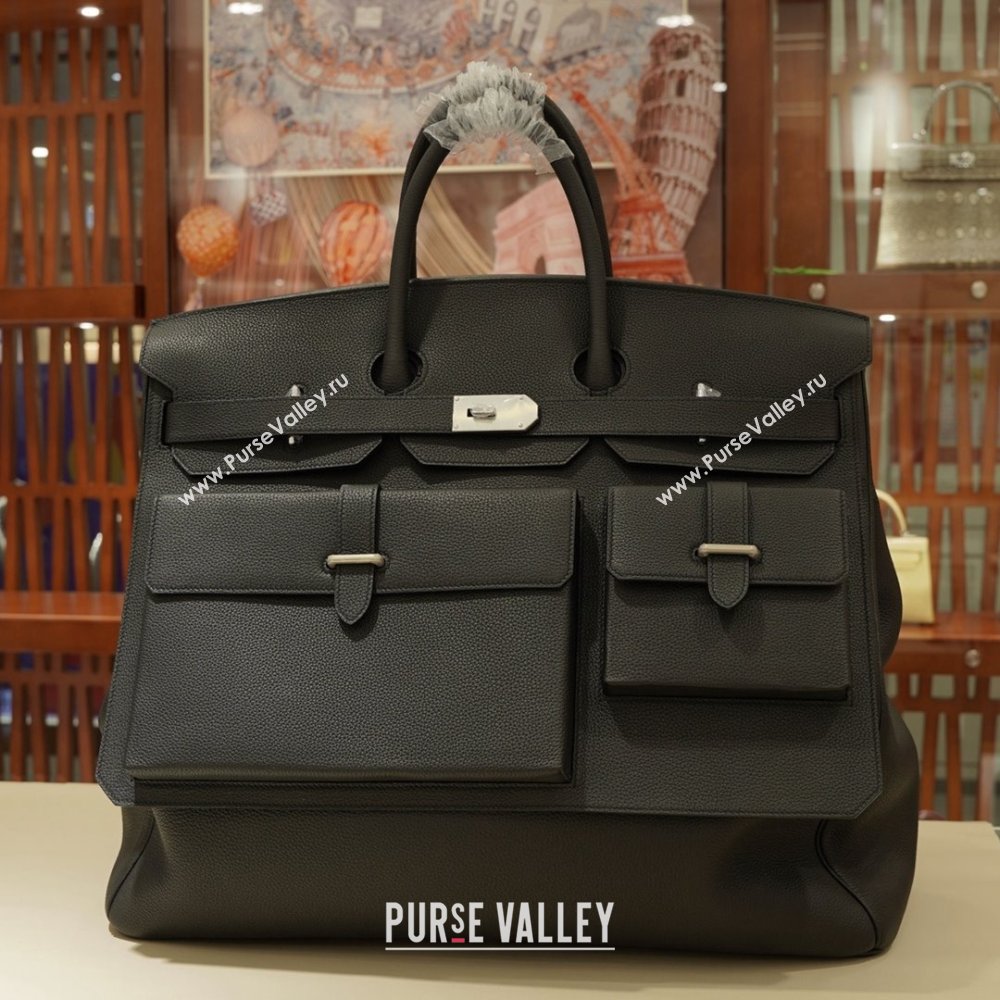 Hermes Multipockets Birkin HAC 50 Bag in Togo Leather Black/Silver 2025(Handmade) (XX-25122603)
