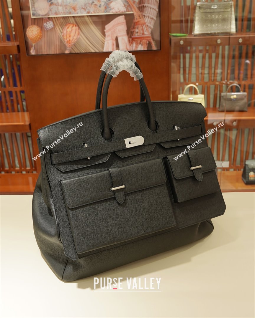 Hermes Multipockets Birkin HAC 50 Bag in Togo Leather Black/Silver 2025(Handmade) (XX-25122603)