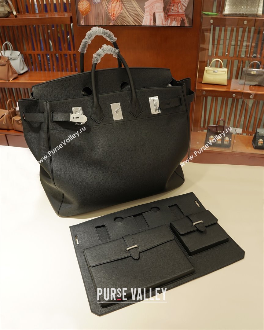 Hermes Multipockets Birkin HAC 50 Bag in Togo Leather Black/Silver 2025(Handmade) (XX-25122603)