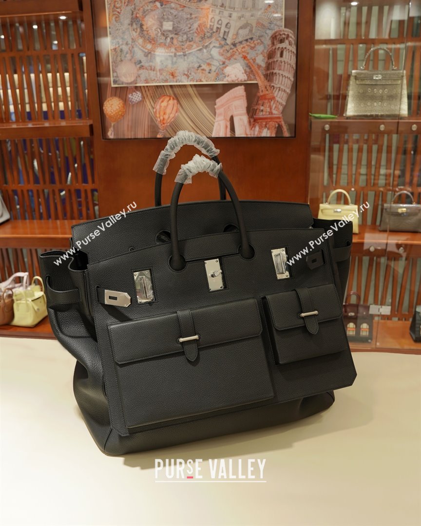 Hermes Multipockets Birkin HAC 50 Bag in Togo Leather Black/Silver 2025(Handmade) (XX-25122603)