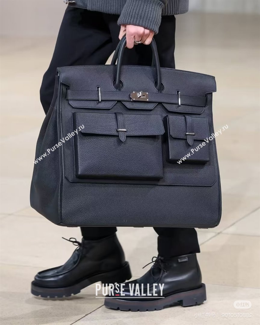 Hermes Multipockets Birkin HAC 50 Bag in Togo Leather Black/Silver 2025(Handmade) (XX-25122603)