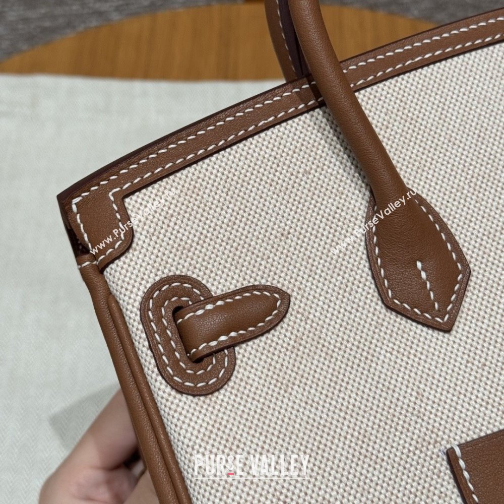 Hermes Birkin 25cm Cargo Bag in Swift Leather and Canvas Dark Brown/Silver 2025（Handmade） (XX-25122604)