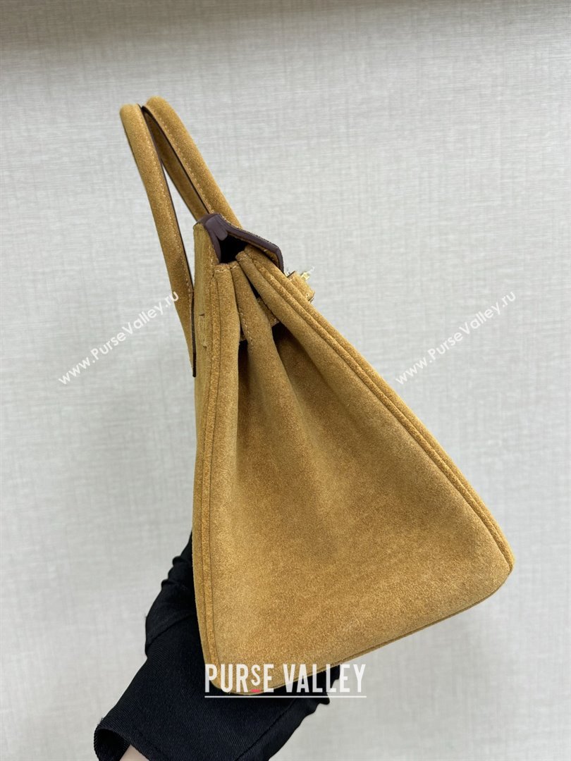Hermes Birkin 25/30 Bag in Suede Leather Camel/Gold 2025(Handmade) (XX-25122605)