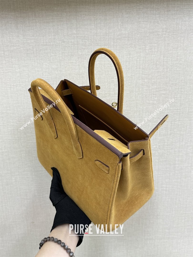 Hermes Birkin 25/30 Bag in Suede Leather Camel/Gold 2025(Handmade) (XX-25122605)