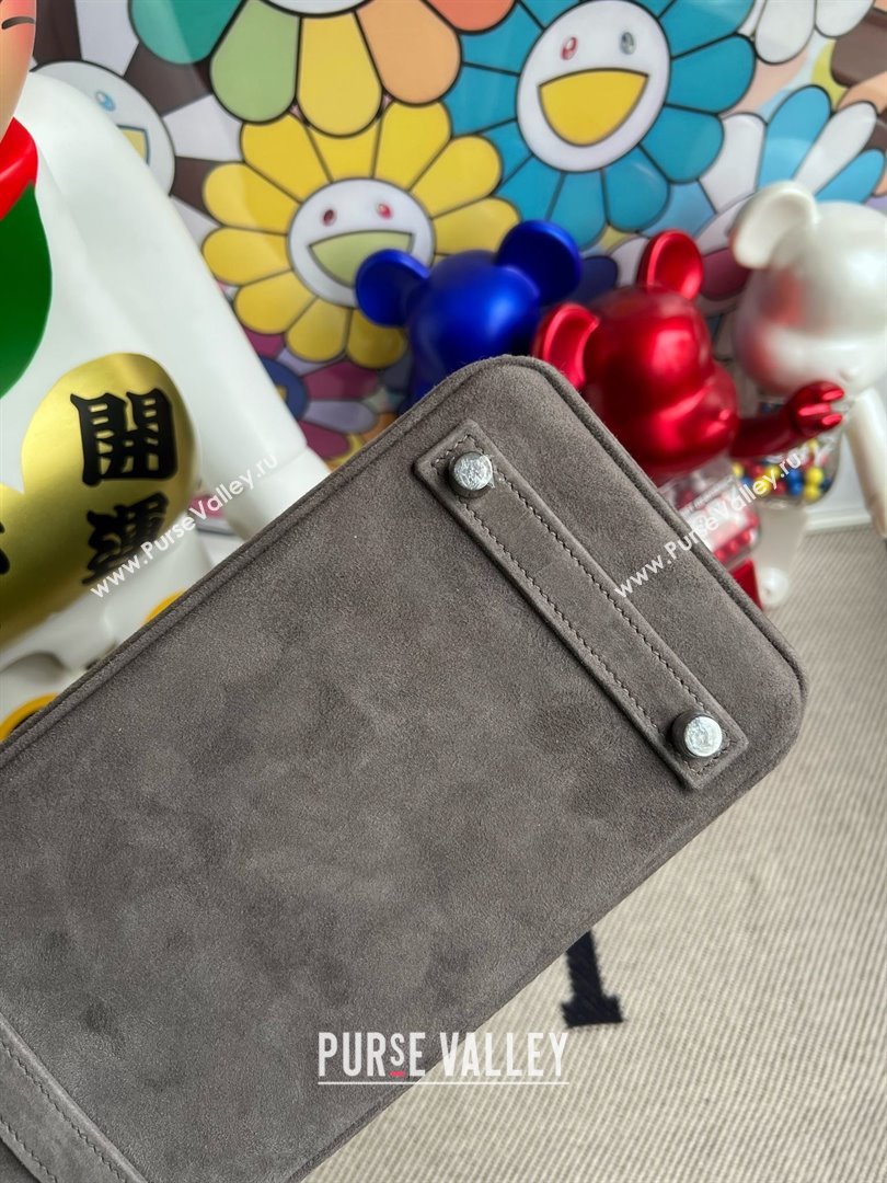 Hermes Birkin 25/30 Bag in Suede Leather Grey/Silver 2025(Handmade) (XX-25122609)