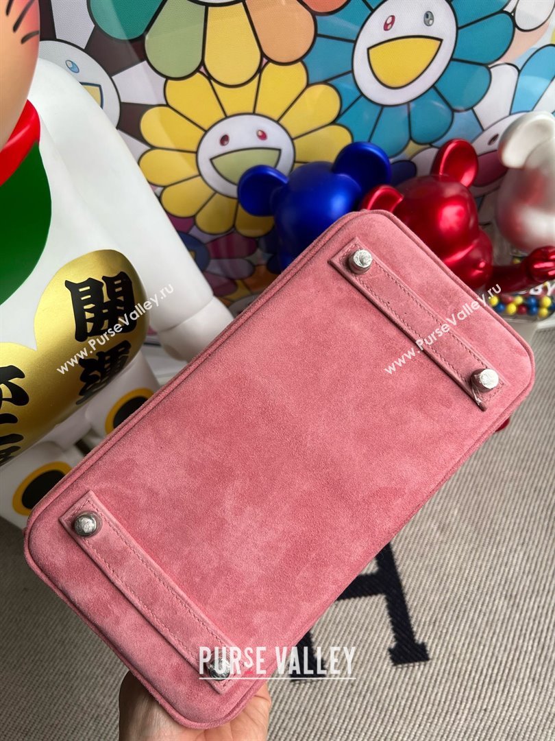 Hermes Birkin 25/30 Bag in Suede Leather Pink/Silver 2025(Handmade) (XX-25122610)