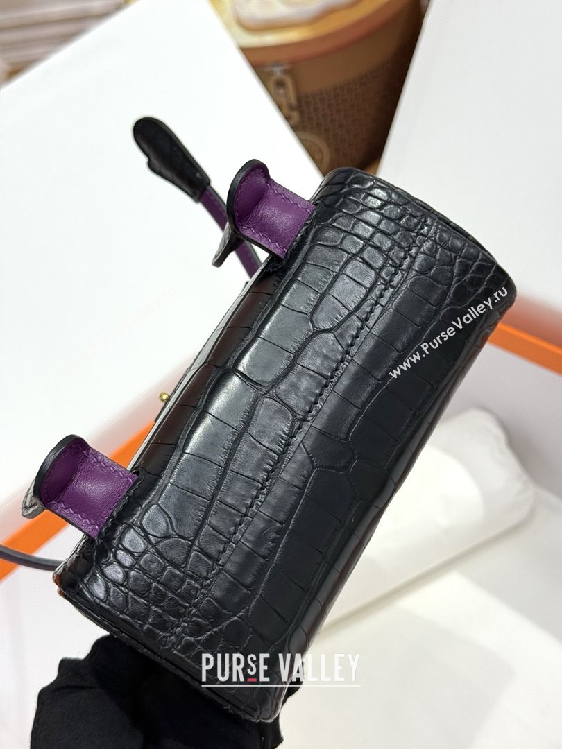 Hermes Kelly Doll Bag in Matt Alligator Leather Black 2025(Handmade) (XX-25122619)