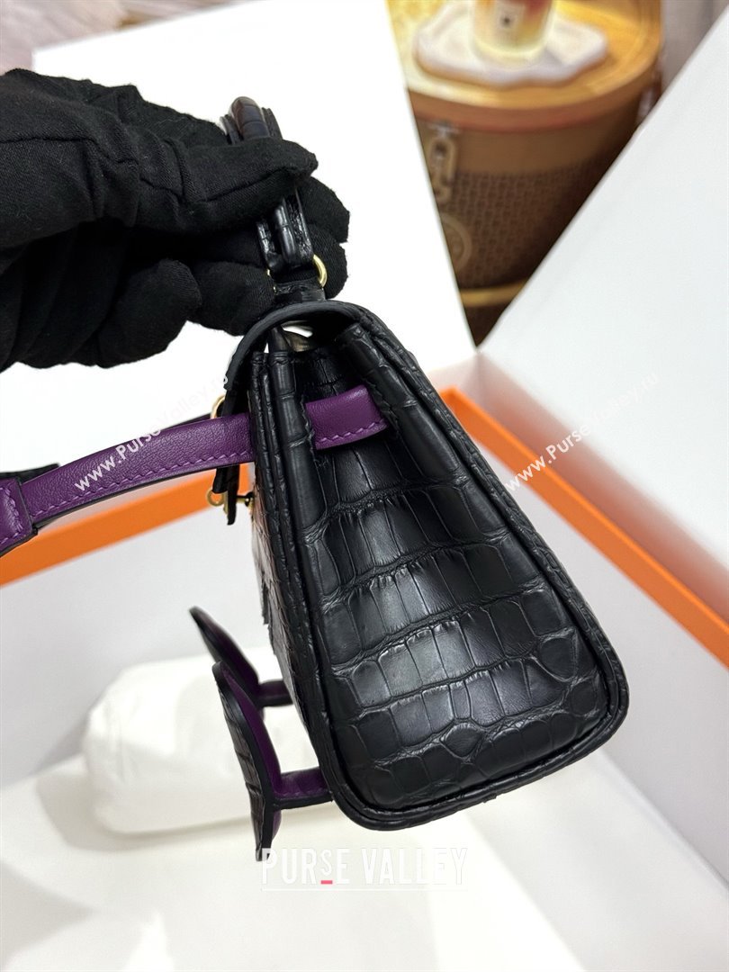 Hermes Kelly Doll Bag in Matt Alligator Leather Black 2025(Handmade) (XX-25122619)
