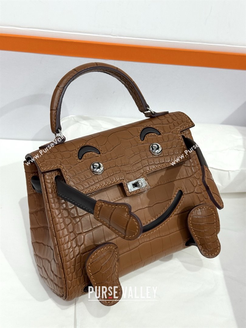 Hermes Kelly Doll Bag in Matt Alligator Leather Brown 2025(Handmade) (XX-25122623)