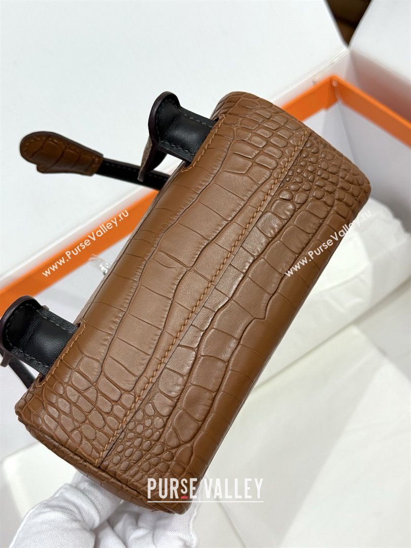 Hermes Kelly Doll Bag in Matt Alligator Leather Brown 2025(Handmade) (XX-25122623)