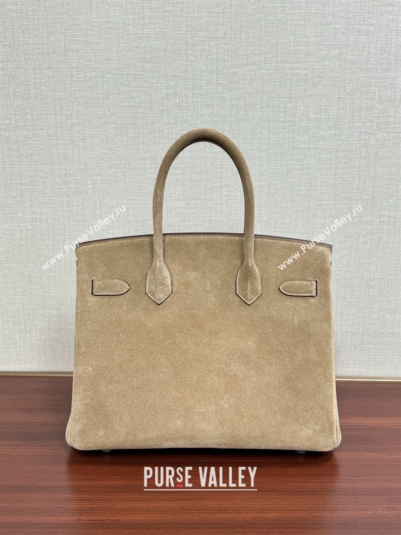 Hermes Birkin 25/30 Bag in Suede Leather Beige/Silver 2025(Handmade) (XX-25122611)