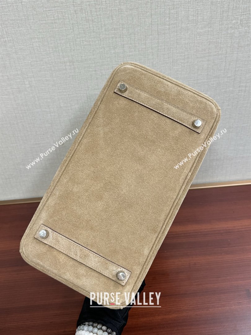 Hermes Birkin 25/30 Bag in Suede Leather Beige/Silver 2025(Handmade) (XX-25122611)