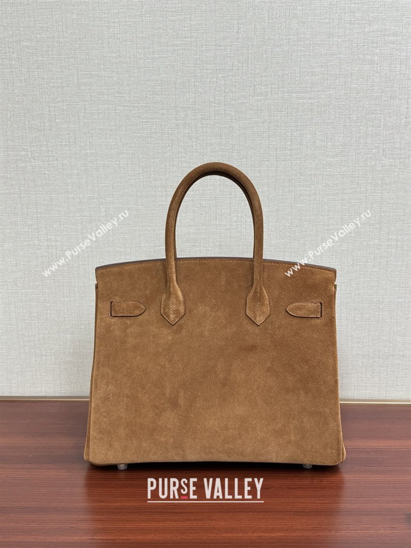 Hermes Birkin 25/30 Bag in Suede Leather Brown/Gold 2025(Handmade) (XX-25122612)