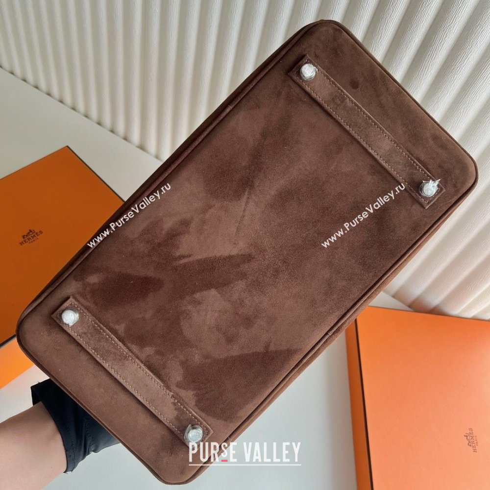Hermes Birkin 35 Bag in Suede Leather Teddy Brown/Silver 2025(Handmade) (XX-25122613)