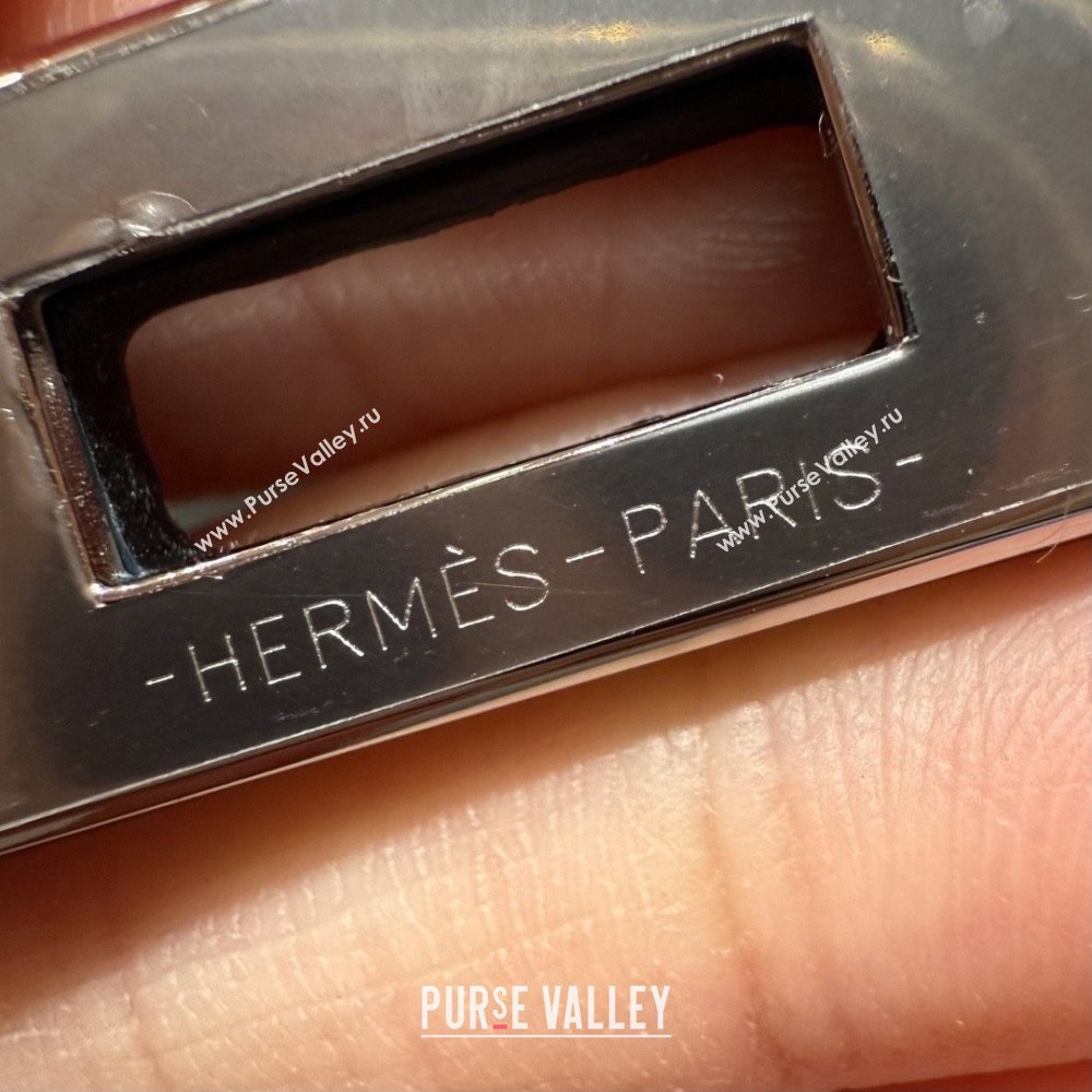 Hermes Kelly 25 Bag in Box Leather 7P Blue/Silver 2025(Handmade) (XX-25122614)