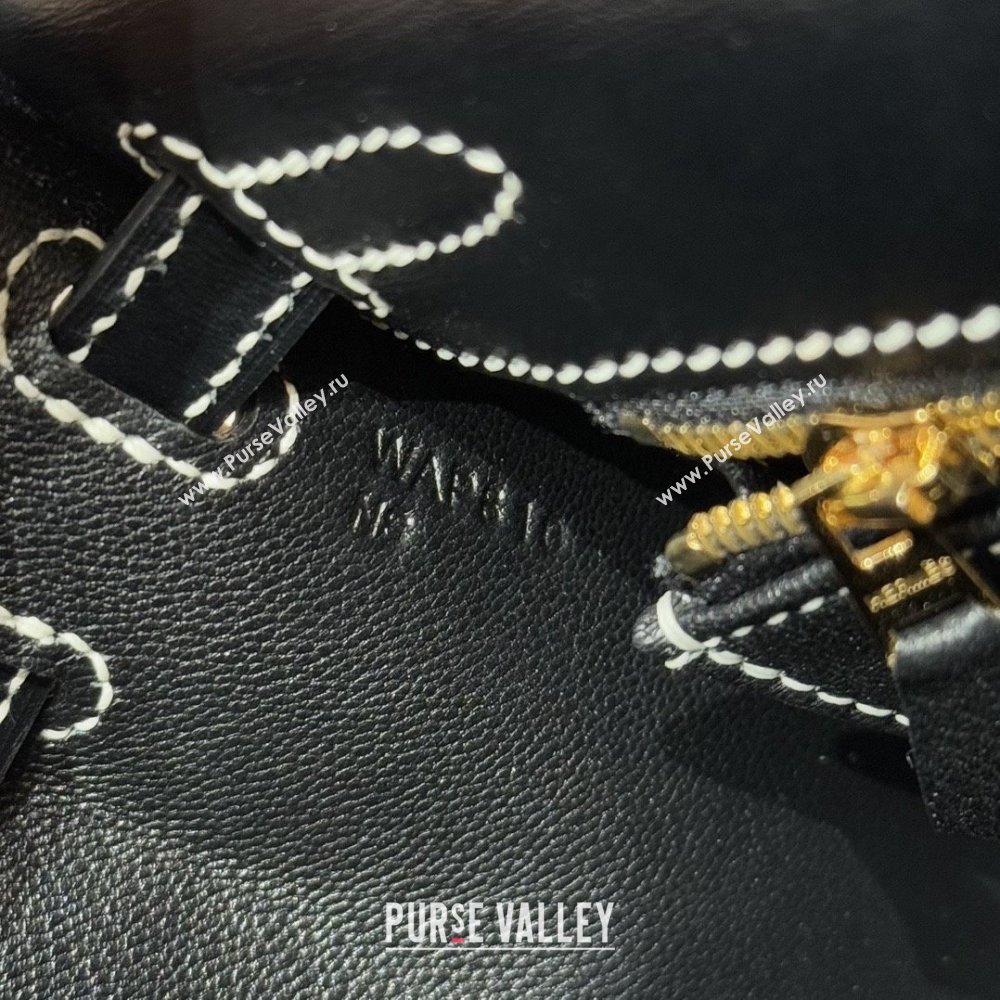 Hermes Kelly 25 Bag in Box Leather Black/Gold 2025(Handmade) (XX-25122616)