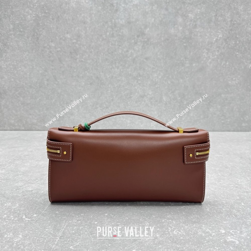 Loro Piana Extra Clutch L29 in Smooth Calfskin 1971 Burnt Tan 2025 (NM-25122517)