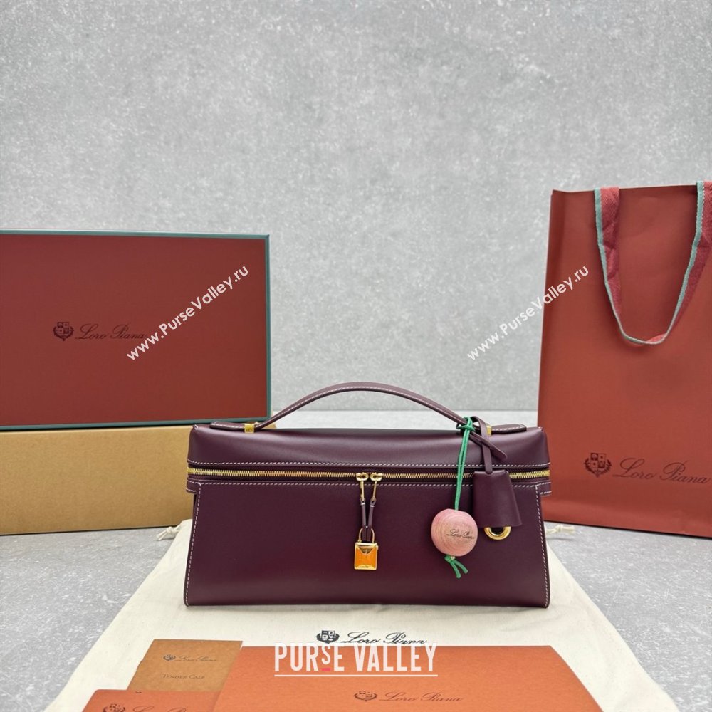 Loro Piana Extra Clutch L29 in Smooth Calfskin 1971 Burgundy 2025 (NM-25122518)