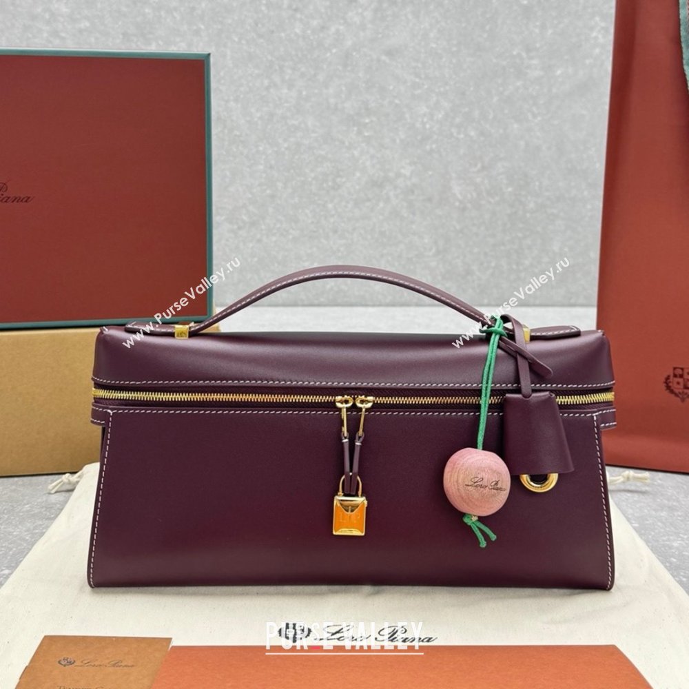 Loro Piana Extra Clutch L29 in Smooth Calfskin 1971 Burgundy 2025 (NM-25122518)