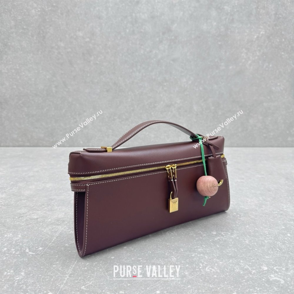 Loro Piana Extra Clutch L29 in Smooth Calfskin 1971 Burgundy 2025 (NM-25122518)