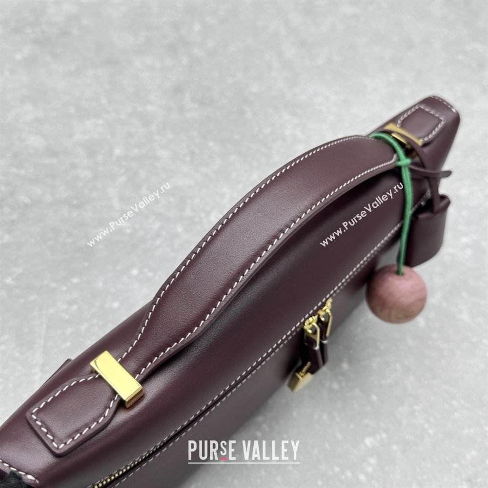 Loro Piana Extra Clutch L29 in Smooth Calfskin 1971 Burgundy 2025 (NM-25122518)