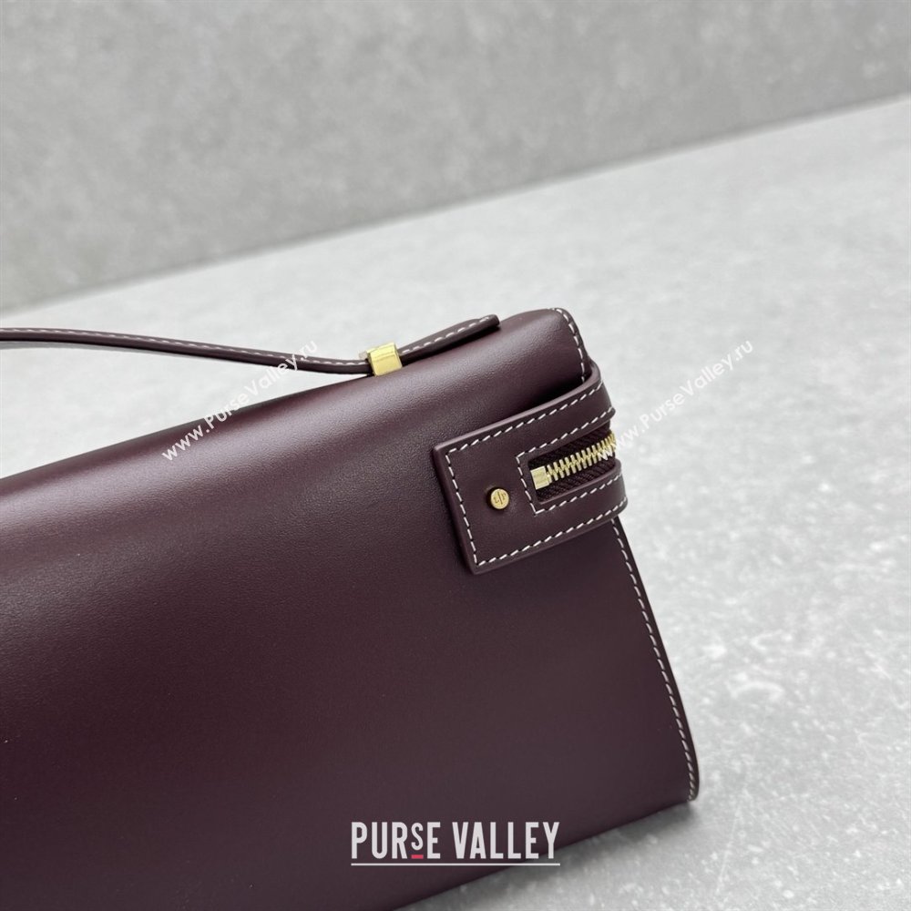 Loro Piana Extra Clutch L29 in Smooth Calfskin 1971 Burgundy 2025 (NM-25122518)