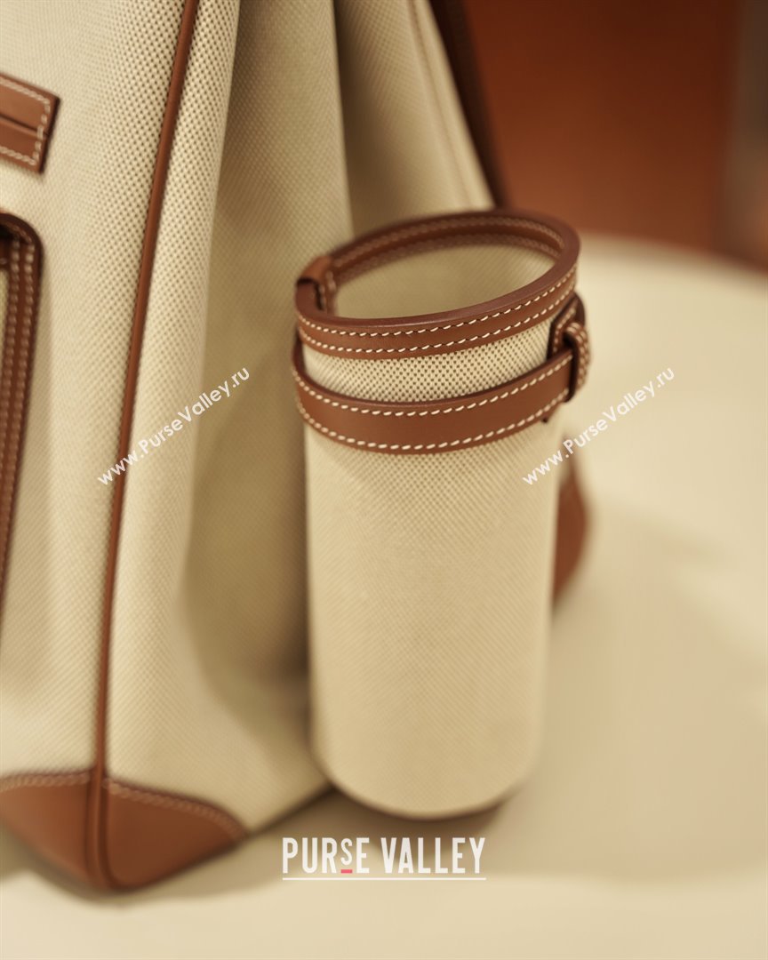 Hermes HAC CARGO HAUT A COURROIES 40 Bag in Canvas Swift Leather Brown 2025(Handmade) (XX-25122601)