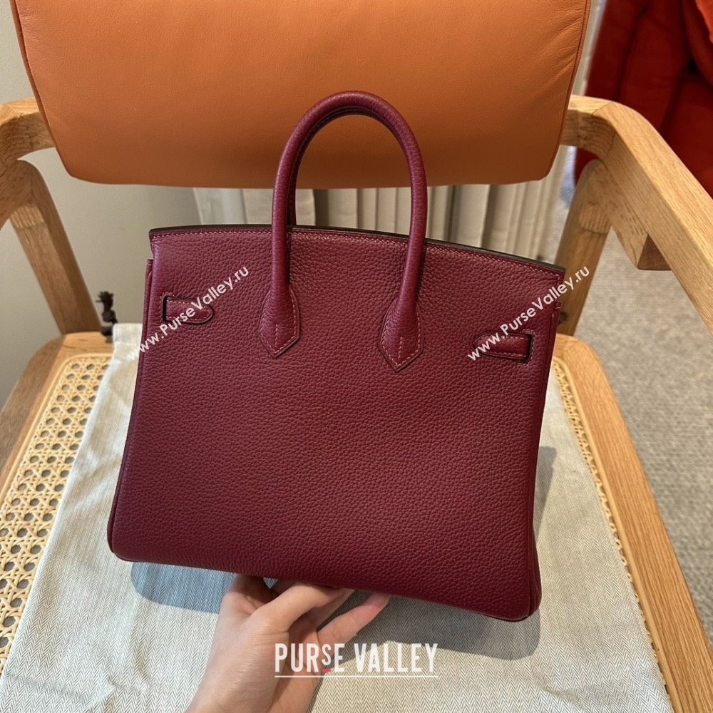 Hermes Birkin 25/30 Bag in Togo Calfskin Leather Bordeaux/Gold 2025 (Handmade) (XX-25122530)