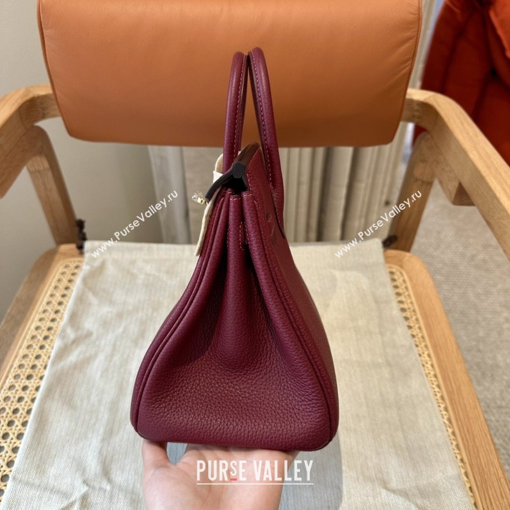 Hermes Birkin 25/30 Bag in Togo Calfskin Leather Bordeaux/Gold 2025 (Handmade) (XX-25122530)