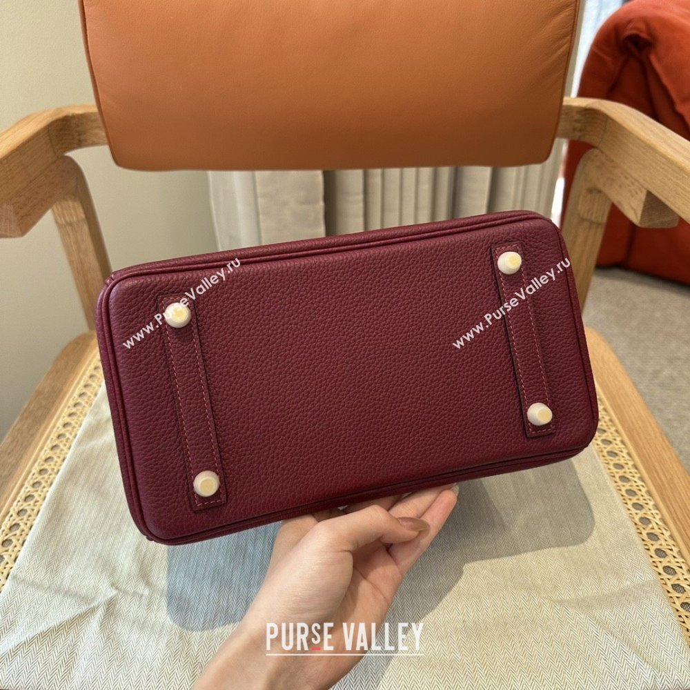 Hermes Birkin 25/30 Bag in Togo Calfskin Leather Bordeaux/Gold 2025 (Handmade) (XX-25122530)