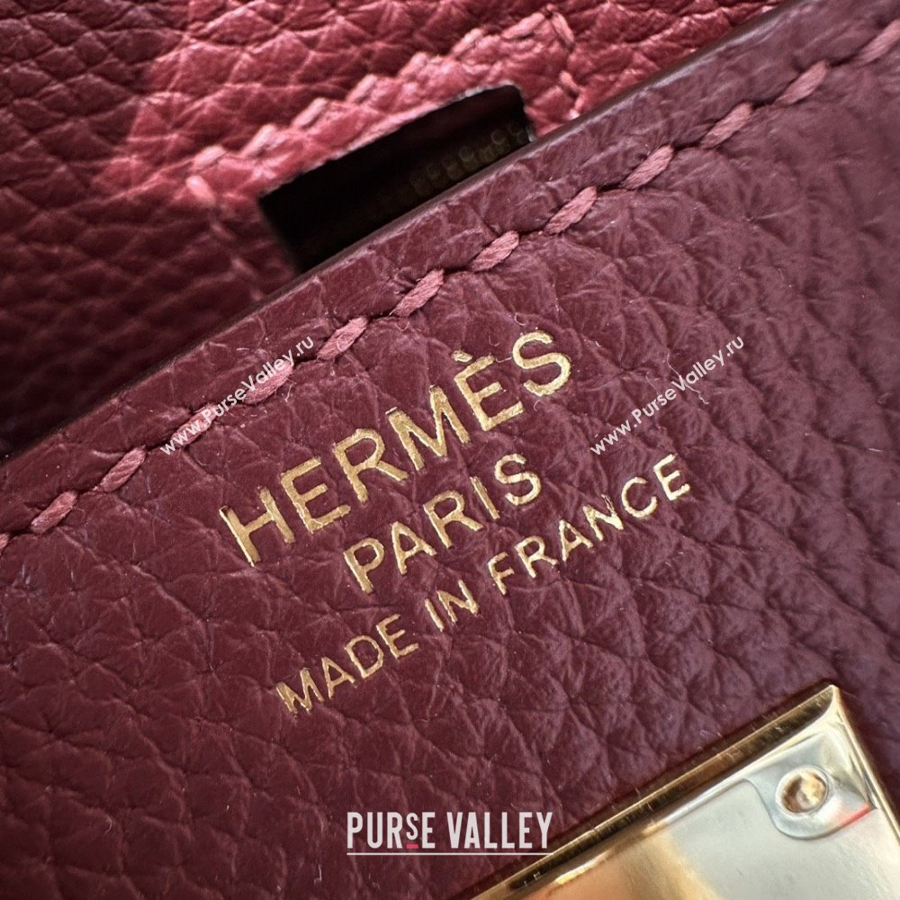 Hermes Birkin 25/30 Bag in Togo Calfskin Leather Bordeaux/Gold 2025 (Handmade) (XX-25122530)