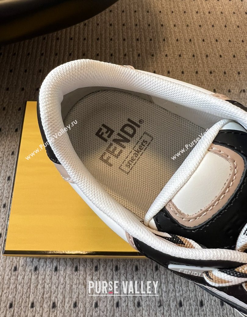 Fendi Match Low Top Platform Shoes in White Leather with Charm Black 2025 (MGN-25122915)