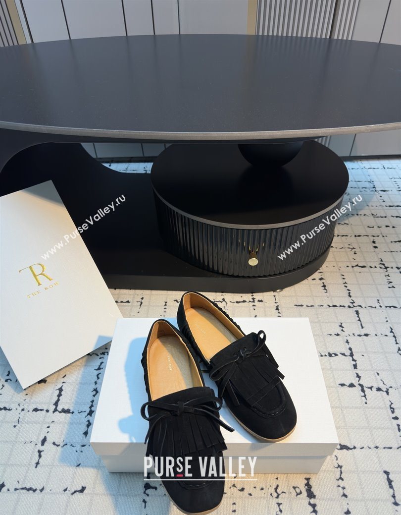 The Row Suede Loafers TR122901 Black 2025 (MGN-25122901)