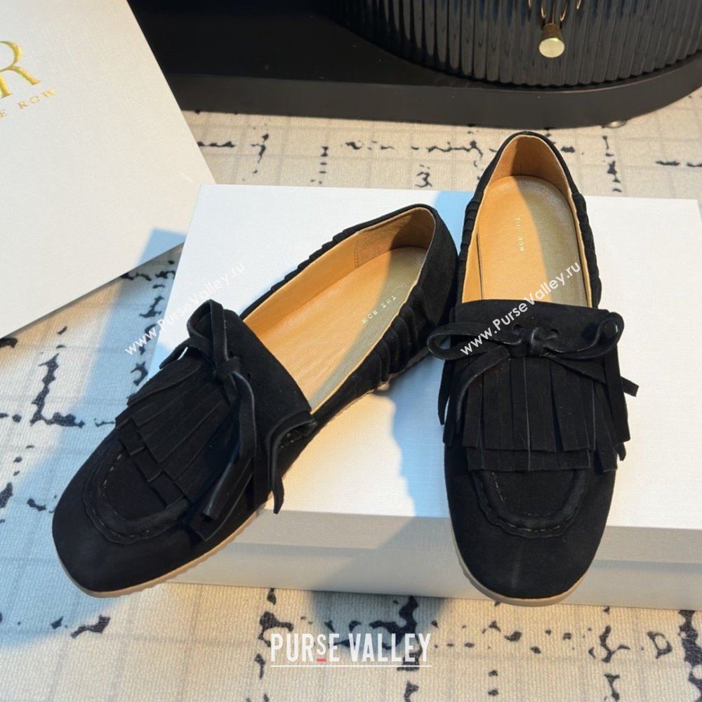The Row Suede Loafers TR122901 Black 2025 (MGN-25122901)
