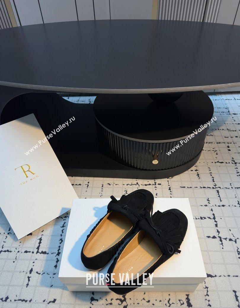 The Row Suede Loafers TR122901 Black 2025 (MGN-25122901)