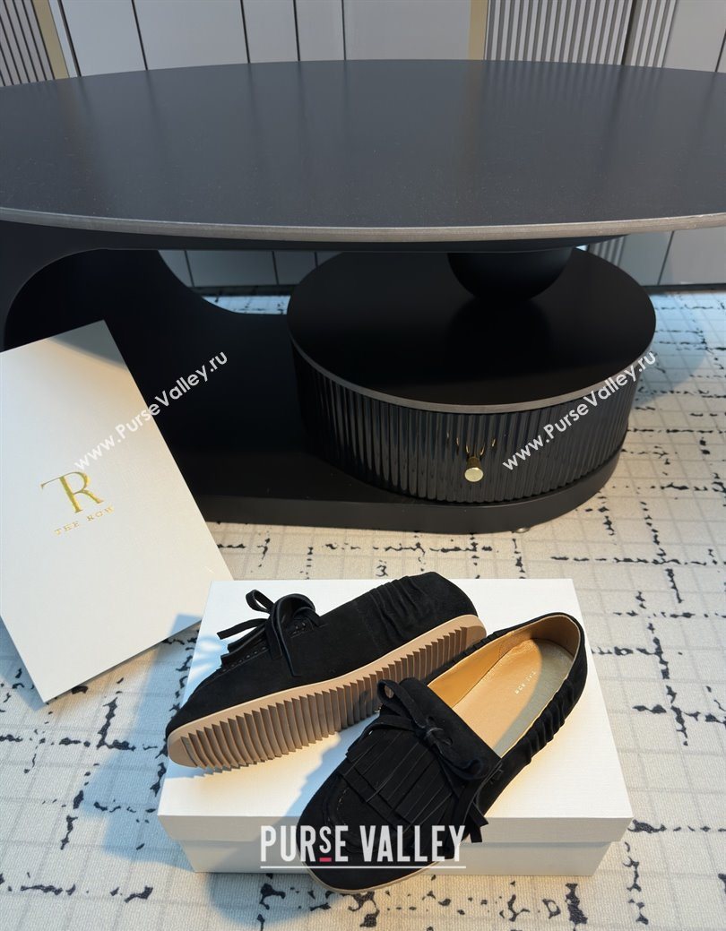 The Row Suede Loafers TR122901 Black 2025 (MGN-25122901)