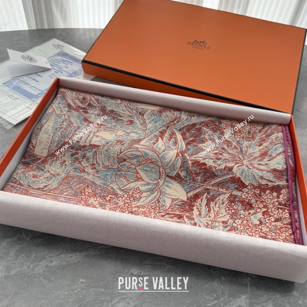 Hermes Cashmere Silk Shawl 140 Scarf H1518 Red 2026 Top (WTZ-26010618)