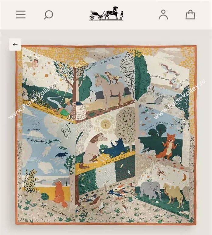 Hermes Cashmere Silk Le Livre dEsope Shawl Scarf 140 H1509 Orange 2026 Top (WTZ-26010609)