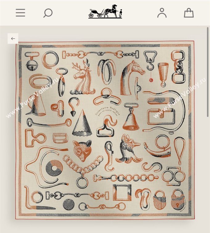 Hermes Inventaire Poetique Pour un Conte Sellier Shawl 140 Scarf 140 H1512 Beige/Orange 2026 Top (WTZ-26010612)