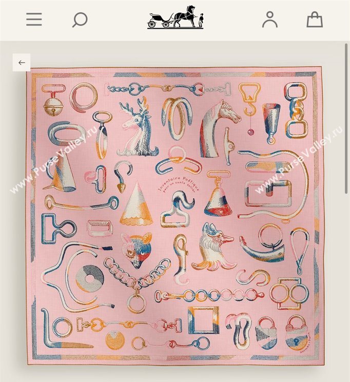 Hermes Inventaire Poetique Pour un Conte Sellier Shawl 140 Scarf 140 H1513 Pink 2026 Top (WTZ-26010613)